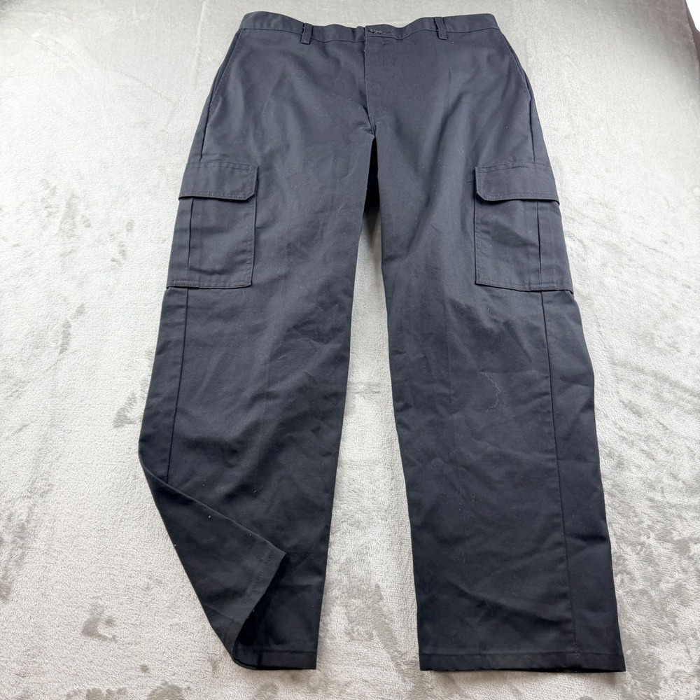 Dickies Men's Black Relaxed Fit Straight Leg Cargo Work Pants 34x28